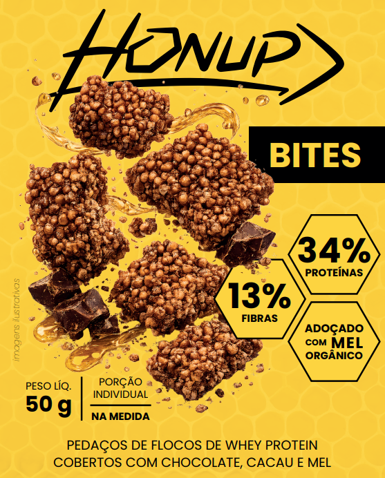 Bites de proteína Honup com cobertura crocante e mel